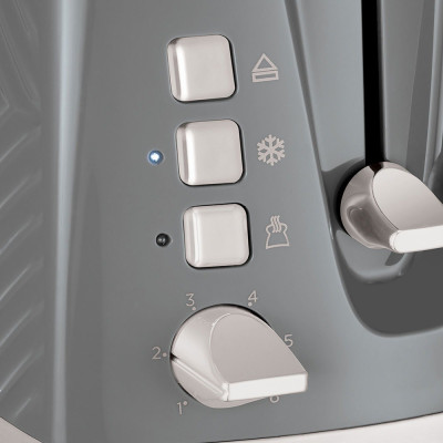 Тостер Russell Hobbs GrooWe 2 Slice 850Вт, підігрів, розморожування, пластик, сірий