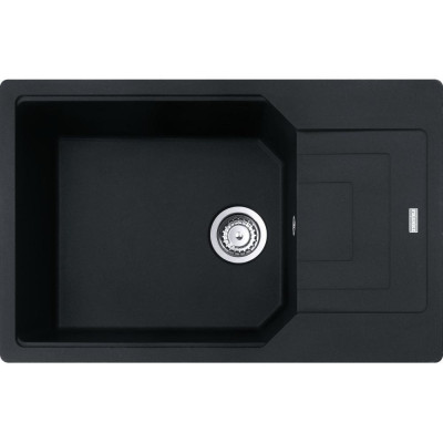 Мийка кухонна Franke Urban, фраграніт, прямокутник, з крилом, 780х500х220мм, чаша - 1, врізна, оборотна, UBG 611-78 XL, чорний матовий