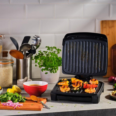 Гриль George Foreman прижимной Immersa Medium, 1300Вт, темп. режимов-1, съемные пластины, металл, пластик, черный