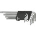 Topex Ключі Torx, набір 9 од., Torx з отвором, T10-T50, довгі