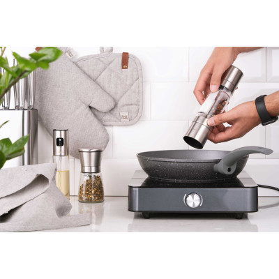 Млинок для солі та перцю 2 в 1 ARDESTO Gemini, 140мл, акрил, нержавіюча сталь, прозорий