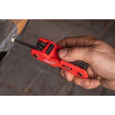 Ключі шестигранні Milwaukee, 118мм, HEX1.5-8мм, складаються в корпус, набір 8шт