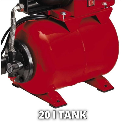 Насосная станция Einhell GC-WW 1045 N, 1050 Вт, 4500 л/ч, бак 20 л, выс. 48 м, глуб. 8 м, 15.1 кг (4173520)