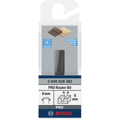 Фреза пазова Bosch Professional з двома лезами Std S8 D9 L20 Фреза пазова Bosch Professional з двома лезами Std S8 D9 L20