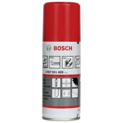 Мастило-спрей универсальний Bosch Professional для змащення й охолодження різального інструменту 100мл Мастило-спрей универсальний Bosch Professional для змащення й охолодження різального інструменту 100мл