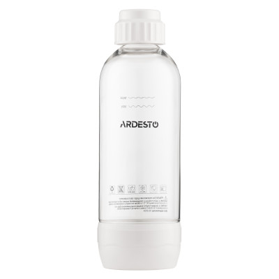 Сифон для газування води ARDESTO, підключення балону- різьба, пляшка 1л, важіль, білий