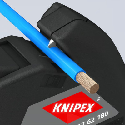Сниматель изоляции KNIPEX, автоматический, 0.2-6мм2 кусачки, регулировка длины, 180мм, 0.151кг