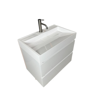 Раковина, умивальник Adamant VISION, штучний камінь, прямокут., з отвором для змішувача, без переливу, 700х455х110мм, накладний, білий