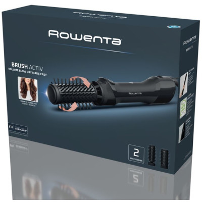 Фен-щітка Rowenta Renewal Brush Active, 1000Вт, 3 режими, іоніз-я, хол. обдув, оберт. насадка, 2 насадки, кераміка, чорний Фен-щітка Rowenta Renewal Brush Active, 1000Вт, 3 режими, іоніз-я, хол. обдув, оберт. насадка, 2 насадки, кераміка, чорний