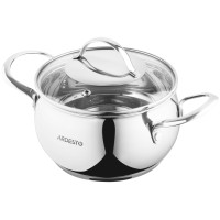 Каструля зі скляною кришкою ARDESTO Gemini Liguria, 2.2л, нержавіюча сталь Каструля зі скляною кришкою ARDESTO Gemini Liguria, 2.2л, нержавіюча сталь