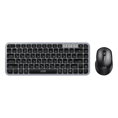 Комплект клавіатура та миша 2E MK430 WL/BT, EN/UK, сіро-чорний