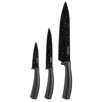 ARDESTO Набір ножів Black Mars 3 пр., чорний, нержавіюча сталь, пластик