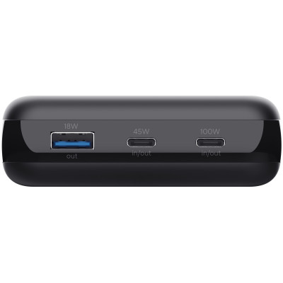 Аккумулятор портативный литий-ионный power bank Trust Laro, 20000 мА-ч, USB-A/2хUSB-C, 100w, черный