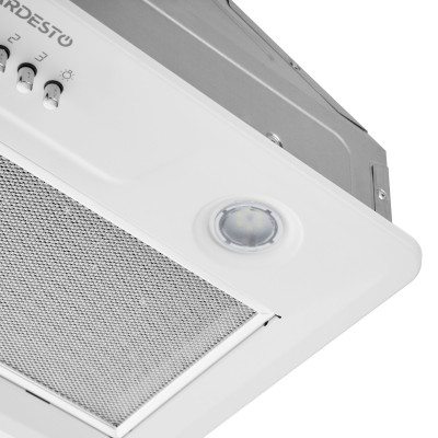 Витяжка Ardesto вбудована, 52см, 700м3ч, метал, 2х1Вт LED, кнопкове, білий