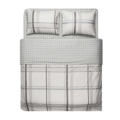 КПБ 1,5сп ARDESTO Gloria, підковдра 160х220см, простирадло 160х220см, наволочки (2) 50х70см, 100% бавовна, сатин,  клітинка, тауп