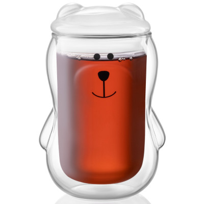 Набір чашок з кришкою з подвійними стінками Ardesto Animals, 300мл, 2шт, боросилікатне скло, прозорий Набір чашок з кришкою з подвійними стінками Ardesto Animals, 300мл, 2шт, боросилікатне скло, прозорий