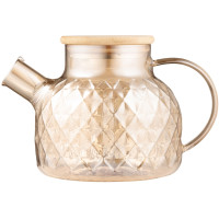 Заварник ARDESTO Golden Moon Diamond 1000мл, боросиликатное стекло, бамбук, золотистый