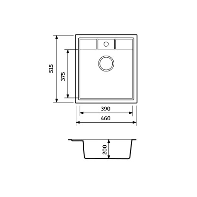 Набір кухонна Adamant Brick, штучний камінь, квадрат, без крила, 460x515x200мм, чаша - 1, врізна, Avena + змішувач Набір кухонна Adamant Brick, штучний камінь, квадрат, без крила, 460x515x200мм, чаша - 1, врізна, Avena + змішувач