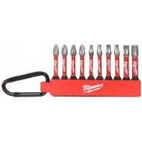 Біти Milwaukee Shockwave carabiner, сталь, набір 10шт Біти Milwaukee Shockwave carabiner, сталь, набір 10шт