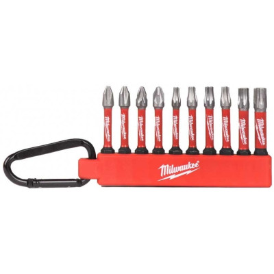 Біти Milwaukee Shockwave carabiner, сталь, набір 10шт Біти Milwaukee Shockwave carabiner, сталь, набір 10шт