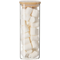 Банка для зберігання ARDESTO Midori 1000мл, скло, бамбук, квадратна, прозорий