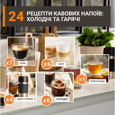 Кавомашина Krups Sensation Elite Hot&Cold, 1.7 л, зерно, автомат.капучинатор, дисплей, авторецептів - 24, сенcор.керування, сріблястий-чорний Кавомашина Krups Sensation Elite Hot&Cold, 1.7 л, зерно, автомат.капучинатор, дисплей, авторецептів - 24, сенcор.керування, сріблястий-чорний