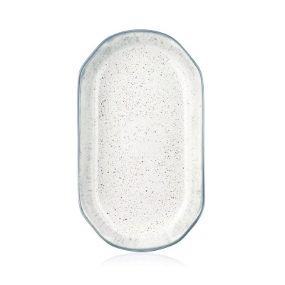 ARDESTO Блюдо Siena, 32х18см, біло-сіре, порцеляна ARDESTO Блюдо Siena, 32х18см, біло-сіре, порцеляна