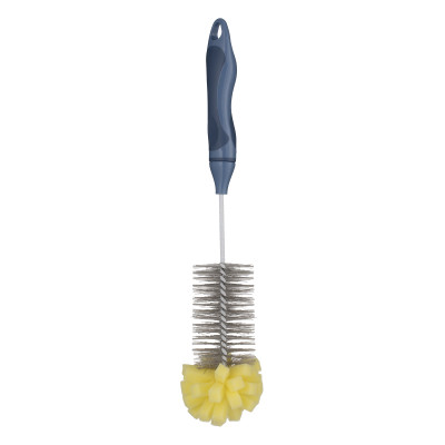 Щітка для миття пляшок з губкою ARDESTO Solid 34х5см, пластик, блакитний