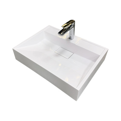 Раковина, умивальник Adamant VISION, штучний камінь, прямокут., з отвором для змішувача, без переливу, 500х380х110мм, накладний, білий