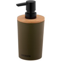 Диспенсер для мила ARDESTO Minimalism 380мл, поліпропілен, бамбук, зелений темний Диспенсер для мила ARDESTO Minimalism 380мл, поліпропілен, бамбук, зелений темний