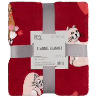 Плед ARDESTO Flannel 160х200см, 100% поліестер, котики з сердечками