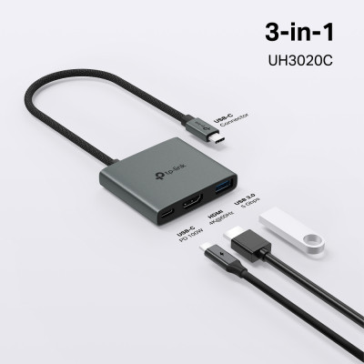 Хаб USB TP-LINK  UH3020C USB-C > 1xUSB3.0/1xUSBC (PD 100W)/1xHDMI