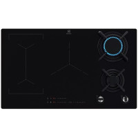 Варильна поверхня Electrolux комбінована (2 газ + 3 інд), 90см, розширена зона, чавун, чорний