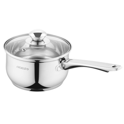 Ківш зі скляною кришкою Ardesto Gemini Gourmet Spoleto, 1.6л, нержавіюча сталь AR1916GSS