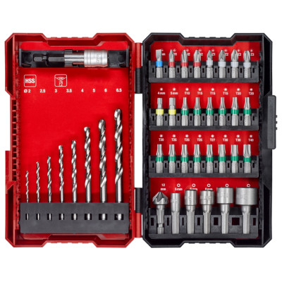Набір біт і свердл по металу HSS Einhell L-Box KWB 39шт 0.43кг