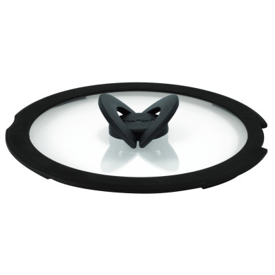 Кришка Tefal Ingenio 26см, скло, силікон, прозоро-чорний