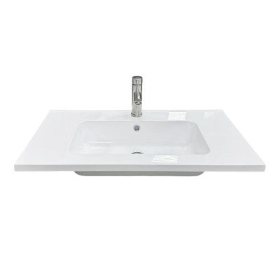 Набір для ванної кімнати, раковина, умивальник Adamant FLATE 80, штучний камінь, прямокут., з сифоном Click-Clack + змішувач Набір для ванної кімнати, раковина, умивальник Adamant FLATE 80, штучний камінь, прямокут., з сифоном Click-Clack + змішувач