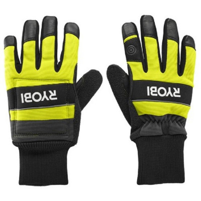 Ryobi Рукавички робочі RAC258XL, козяча шкіра, захист від порізів, р.XL, чорно-жовтий