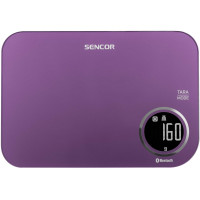 Ваги Sencor кухонні, 5кг, підключення до смартфону, AAAx2, пластик, фіолетовий