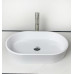 Раковина, умивальник Adamant BESTE NEW, штучний камінь, овальна, без отвору для змішувача та переливу, 540x350x110мм, накладний, білий