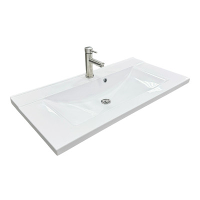 Набір для ванної кімнати, раковина, умивальник Adamant QUANTO 90, штучний камінь, прямокут., з сифоном Click-Clack + змішувач Набір для ванної кімнати, раковина, умивальник Adamant QUANTO 90, штучний камінь, прямокут., з сифоном Click-Clack + змішувач