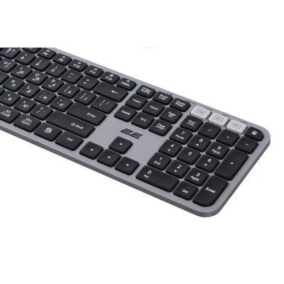 2E Клавіатура мембранна KS240 110key, WL/BT, EN/UK, сіро-чорний