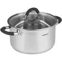 Кастрюля со стеклянной крышкой Ardesto Gemini Salerno, 4.4л, нержавеющая сталь, силикон AR1947CS Кастрюля со стеклянной крышкой Ardesto Gemini Salerno, 4.4л, нержавеющая сталь, силикон AR1947CS