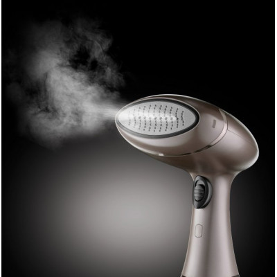 Відпарювач Russell Hobbs компактний Steam Genie Aroma, 1800Вт, 200мл, постійна пара - 32гр, керам. підошва, чорно-коричневий