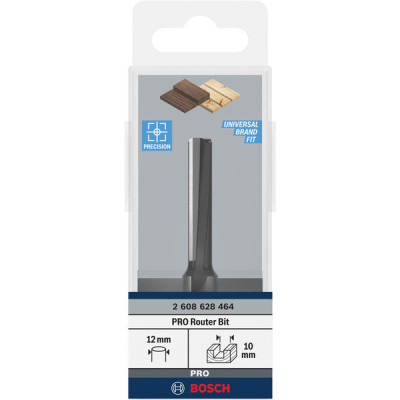 Фреза пазова Bosch Professional з двома лезами Std S12 D10 L40 Фреза пазова Bosch Professional з двома лезами Std S12 D10 L40