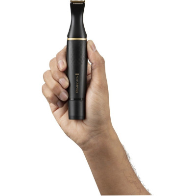 Тример Remington T-Series, для бороди, вусів, окантовки, брови, носа та вух, ААх1, вібраційний мотор, насадок-4, сталь, чорний Тример Remington T-Series, для бороди, вусів, окантовки, брови, носа та вух, ААх1, вібраційний мотор, насадок-4, сталь, чорний