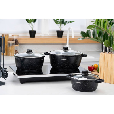 Набір посуду ARDESTO Gemini Anzio, 6 предметів, алюміній, чорний