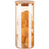 Банка для зберігання ARDESTO Golden Moon, 1000мл, скло, бамбук, кругла, золотистий Банка для зберігання ARDESTO Golden Moon, 1000мл, скло, бамбук, кругла, золотистий