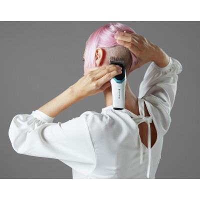 Машинка для стрижки Remington Power X Series X4, мережа+акум., насадок-3, сталь, біло-чорний