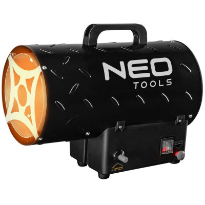 Теплова гармата газова Neo Tools, 15кВт, 150м2, 580м3/год, чорний, 3.68кг Теплова гармата газова Neo Tools, 15кВт, 150м2, 580м3/год, чорний, 3.68кг